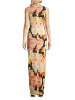 Eve Elaina Draped Floral Gown