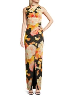 Eve Elaina Draped Floral Gown