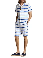 Striped Cotton-Blend Shorts