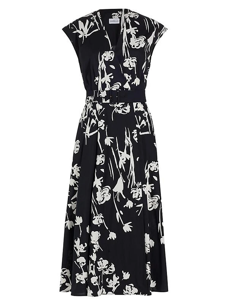 Taxi Floral Midi Wrap Dress