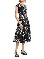 Taxi Floral Midi Wrap Dress