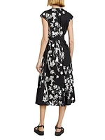 Taxi Floral Midi Wrap Dress