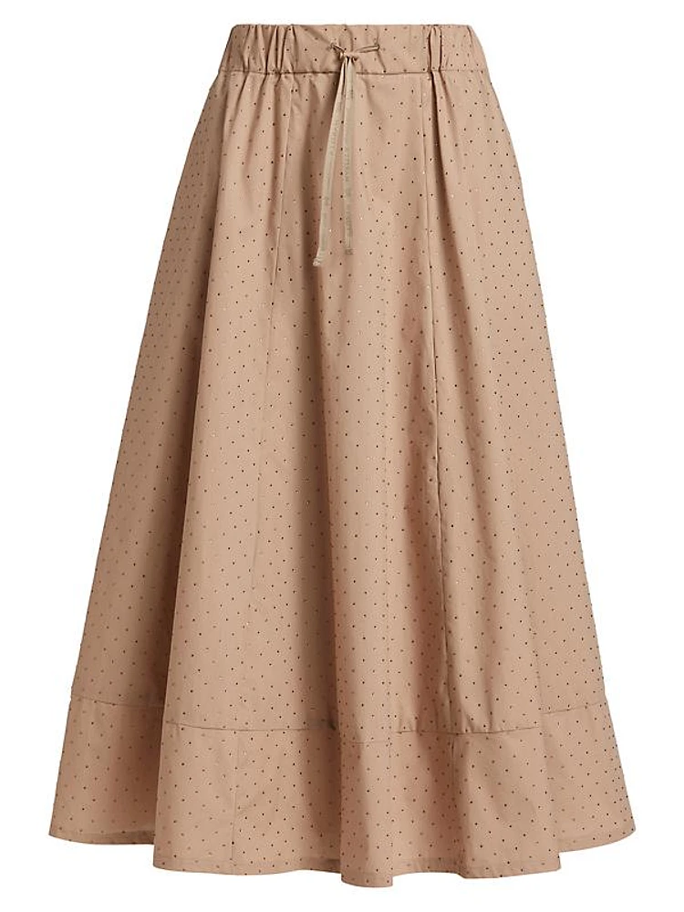 Giralda Poplin Crystal Midi Skirt