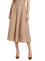 Giralda Poplin Crystal Midi Skirt