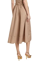 Giralda Poplin Crystal Midi Skirt