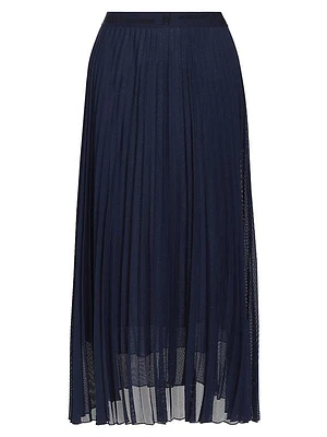 Ortisei Pleated Mesh Midi Skirt