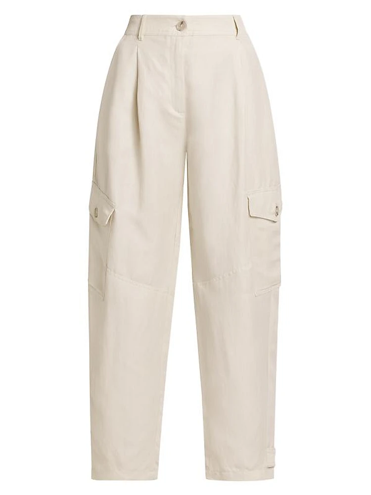 Giada Linen-Blend Tapered Pants