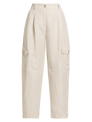 Giada Linen-Blend Tapered Pants