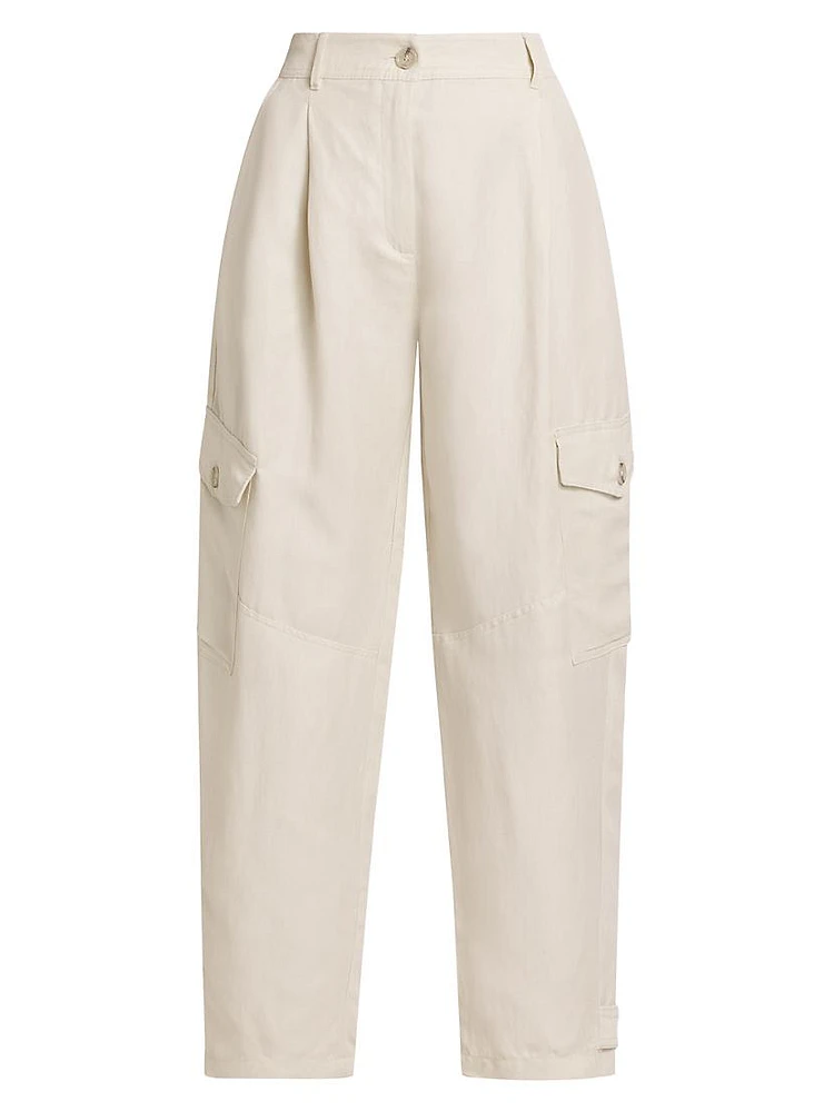 Giada Linen-Blend Tapered Pants