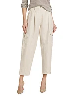 Giada Linen-Blend Tapered Pants