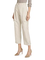 Giada Linen-Blend Tapered Pants