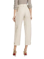 Giada Linen-Blend Tapered Pants