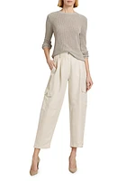 Giada Linen-Blend Tapered Pants