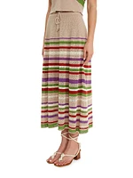 Blaire Stripe Cotton-Blend Midi-Skirt