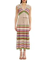 Blaire Stripe Cotton-Blend Midi-Skirt