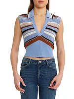 Blaire Striped Cotton-Blend Crop Top