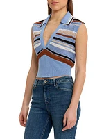 Blaire Striped Cotton-Blend Crop Top