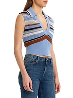 Blaire Striped Cotton-Blend Crop Top