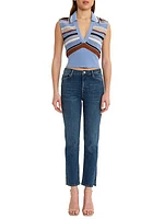 Blaire Striped Cotton-Blend Crop Top