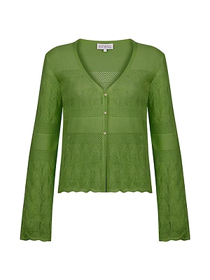 Lou Pointelle V-Neck Cardigan