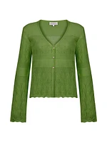 Lou Pointelle V-Neck Cardigan