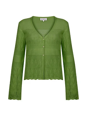 Lou Pointelle V-Neck Cardigan