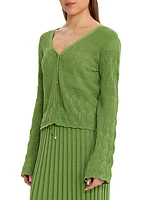 Lou Pointelle V-Neck Cardigan