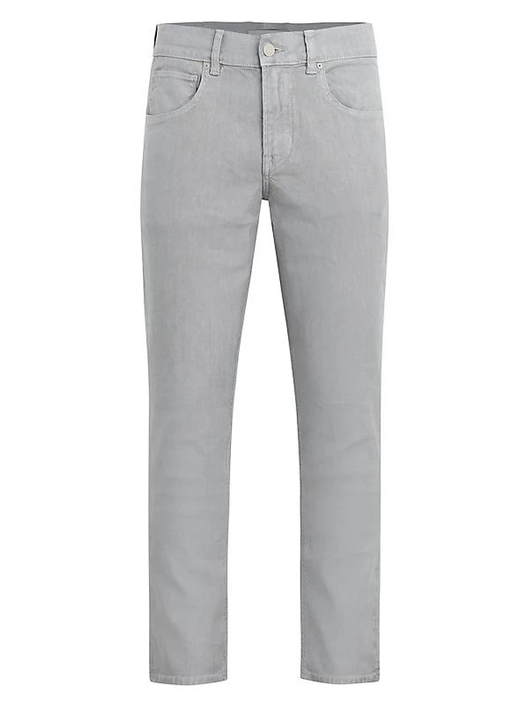 Blake Stretch Linen-Blend Straight-Leg Jeans