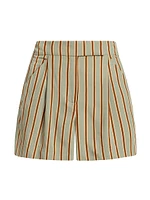 Elbe Striped Pleated Shorts