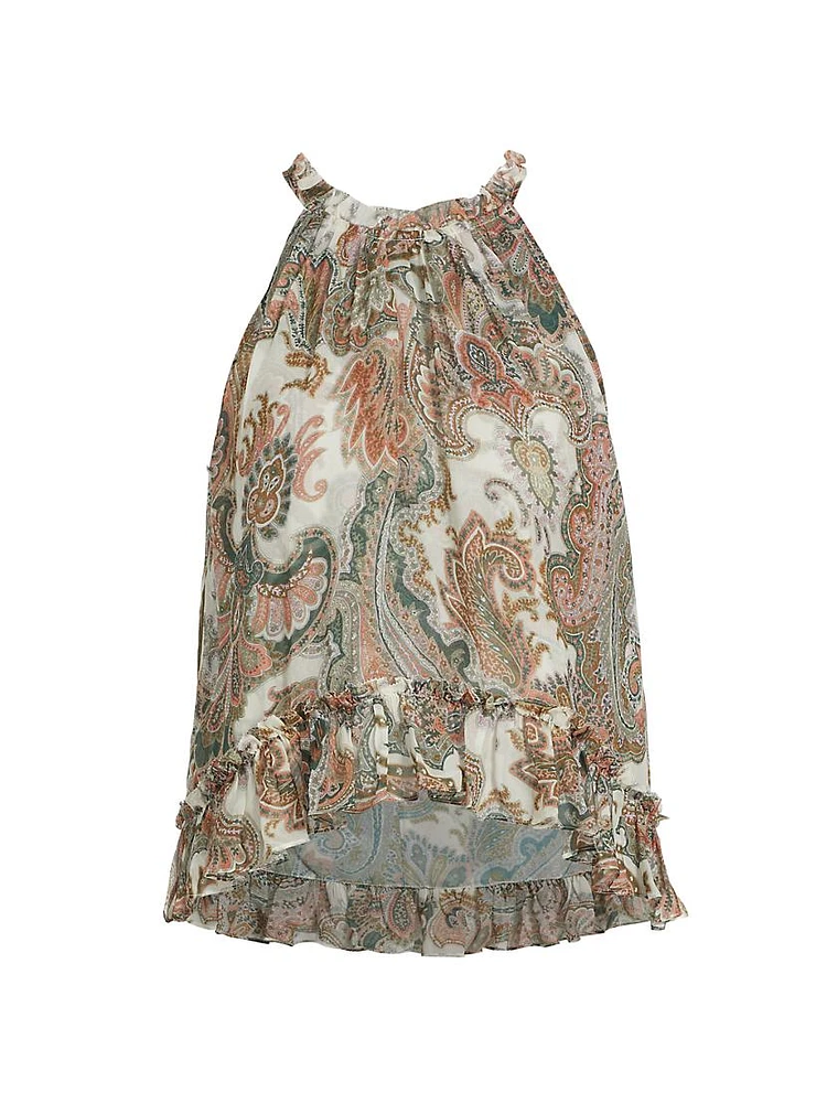 Renee Paisley Silk Halter Top