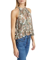 Renee Paisley Silk Halter Top