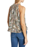 Renee Paisley Silk Halter Top