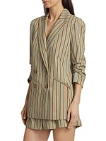 Kiernan Striped Double-Breasted Jacket