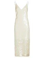 Perla Iridescent Sequined Midi-Dress