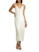 Perla Iridescent Sequined Midi-Dress