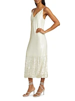 Perla Iridescent Sequined Midi-Dress