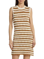 Templeton Crochet-Knit Striped Minidress