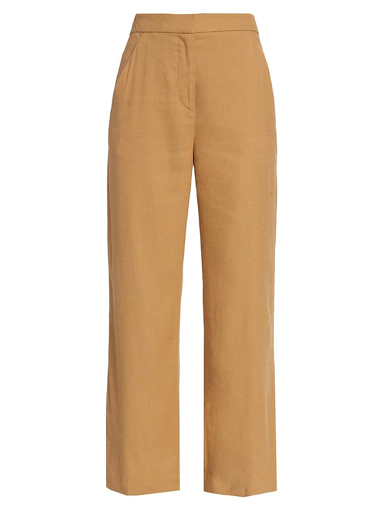 Brixton Linen-Blend Cropped Pants