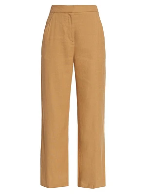 Brixton Linen-Blend Cropped Pants