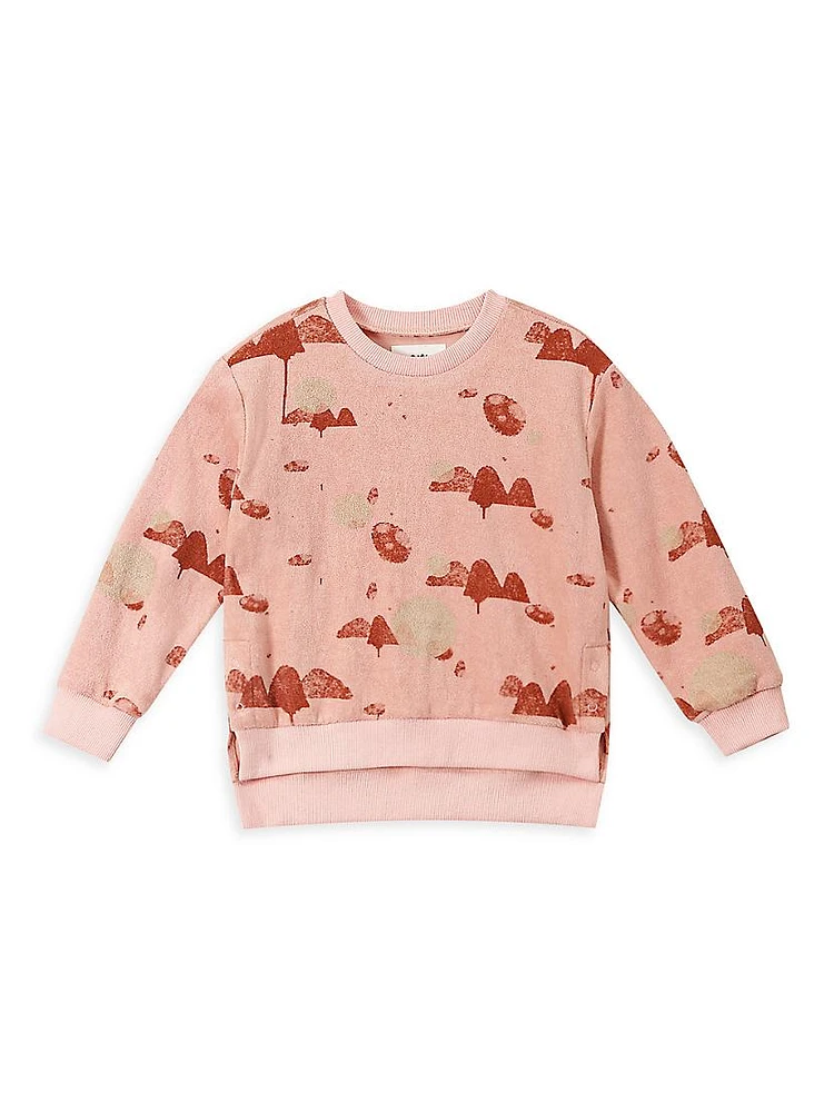 Little Girl's & Printed Terry Sweatshirt