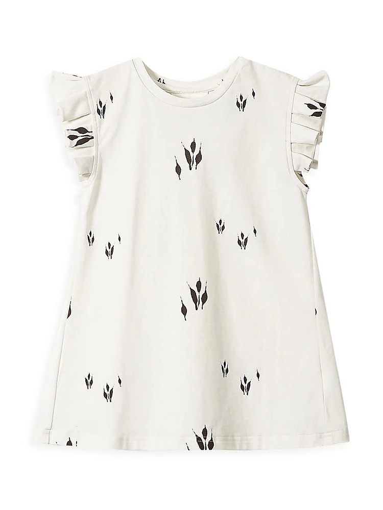 Little Girl's & Printed Ruffle-Trim T-Shirt Dress