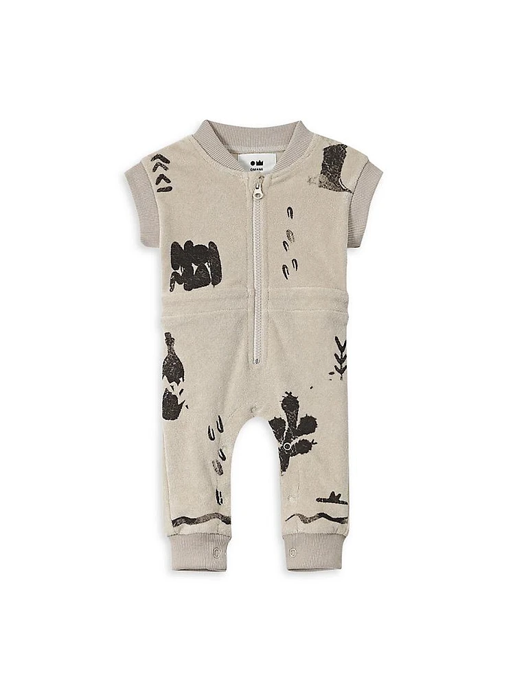 Baby's Printed Terry Coveralls