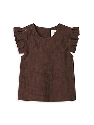 Baby Girl's Gauze Boxy Pleat Top