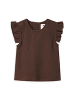 Baby Girl's Gauze Boxy Pleat Top