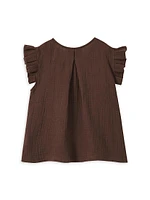 Baby Girl's Gauze Boxy Pleat Top