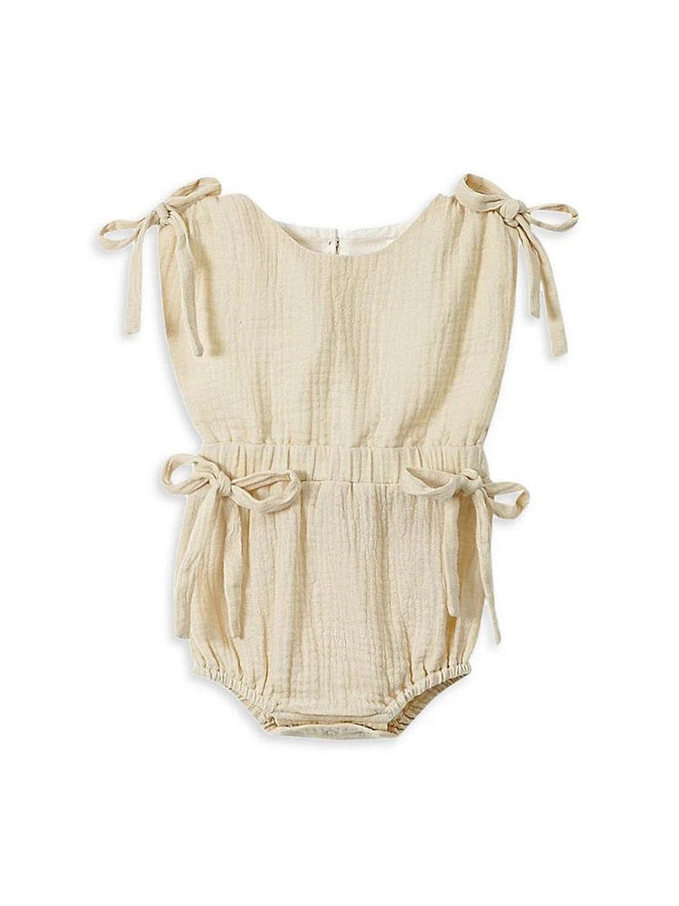 Baby Girl's Self-Tie Gauze Bodysuit