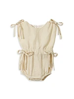 Baby Girl's Self-Tie Gauze Bodysuit