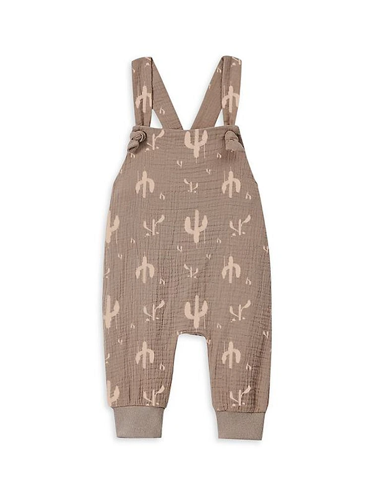 Baby's Cactus Print Gauze Overalls