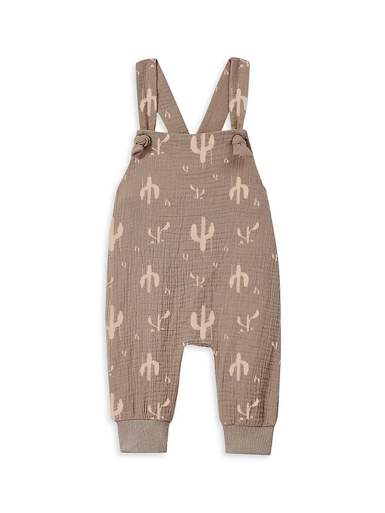 Baby's Cactus Print Gauze Overalls