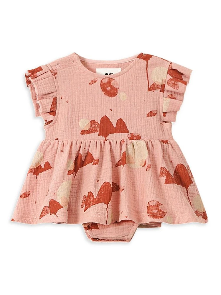 Baby Girl's Floral Gauze Dress & Bloomers Set